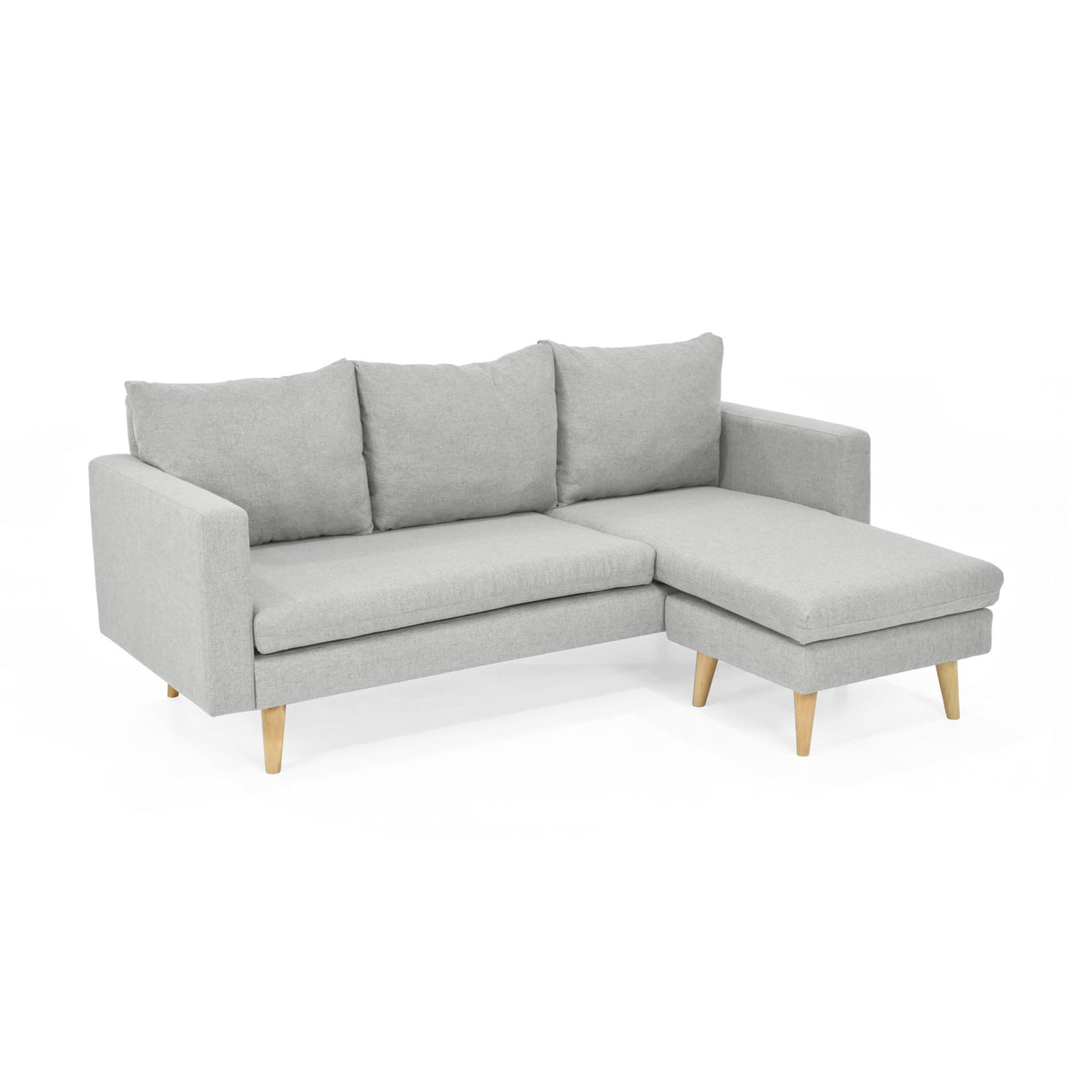 Sofá Barbados Plata Duster y Matiz Natural 190x85cm de Tres Puestos sin Apoya Brazos