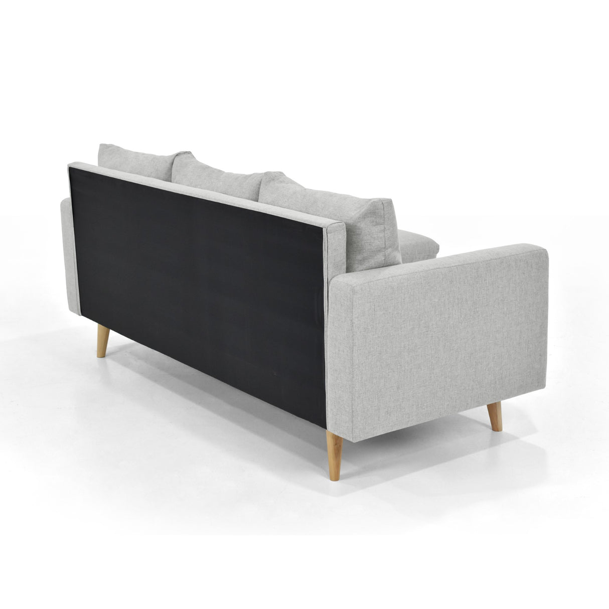 Sofá Barbados Plata Duster y Matiz Natural 190x85cm de Tres Puestos sin Apoya Brazos