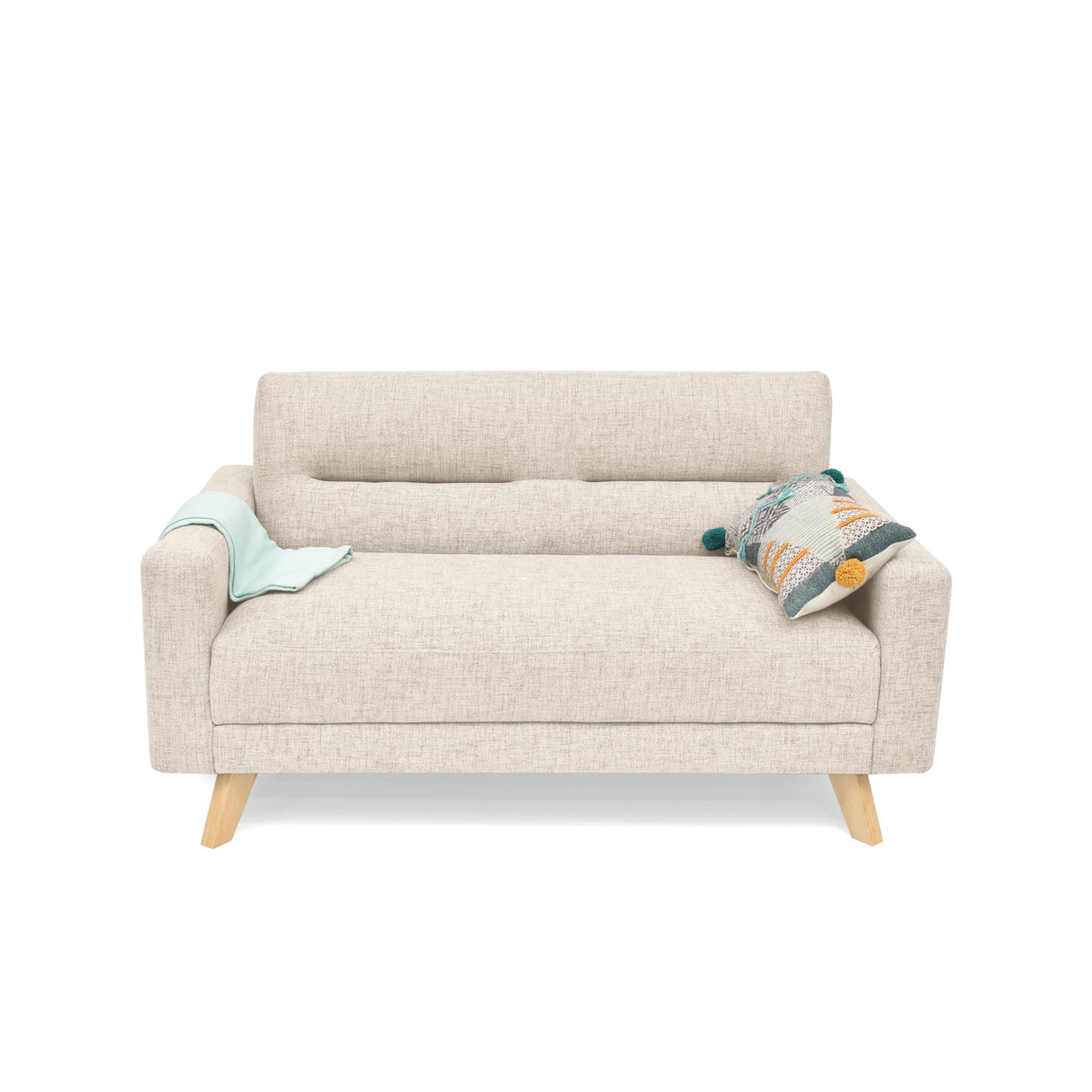 Sofá Barza Trigo Dicosta y Matiz Natural 150x82cm de Dos Puestos con Apoya Brazos