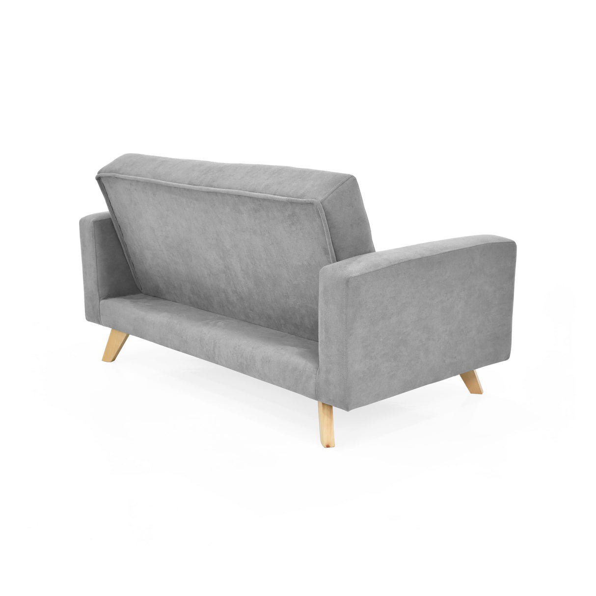 Sofá Barza Plata Dorsey y Matiz Natural 150x82cm de Dos Puestos con Apoya Brazos