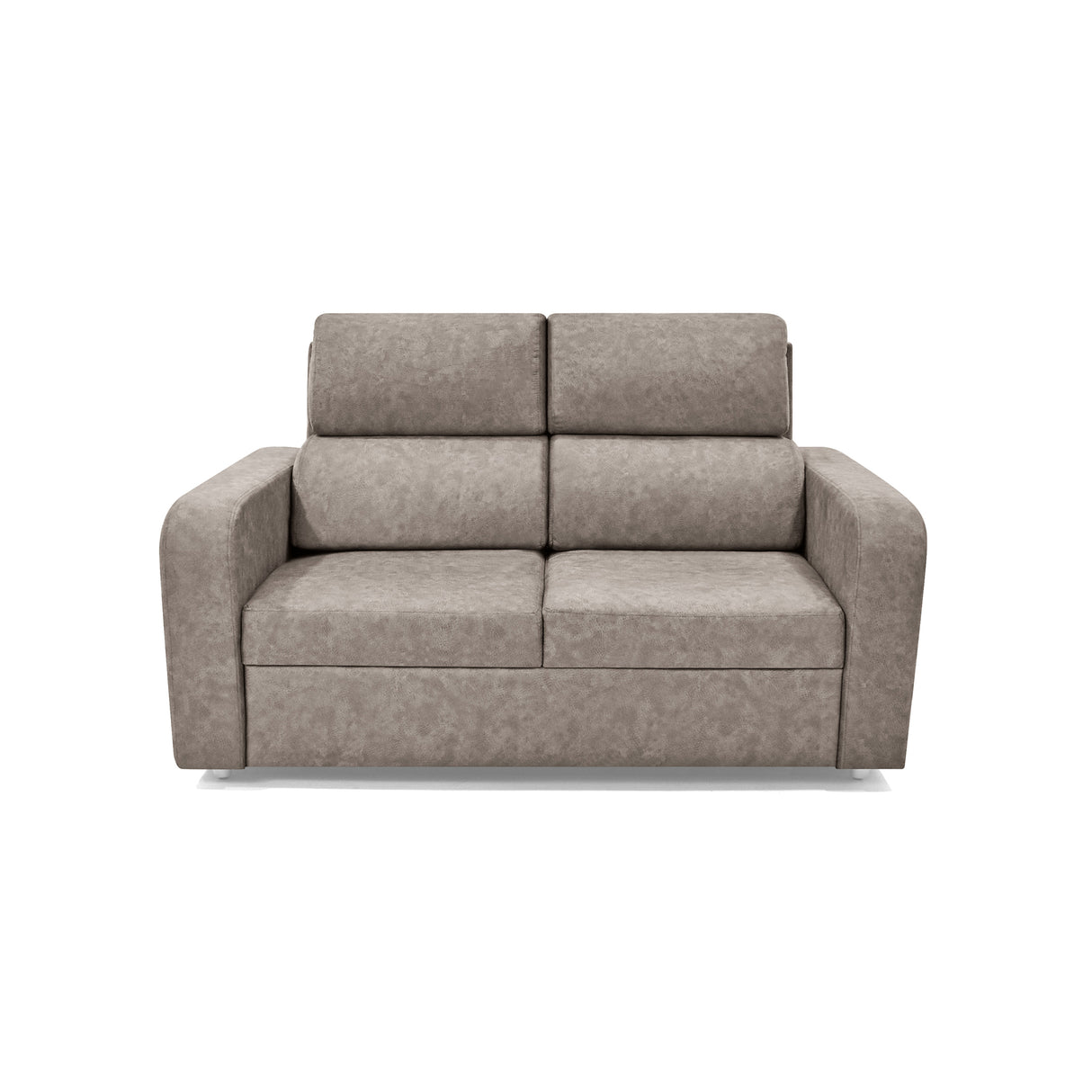 Sofá Bethel Taupe Sky y Madera Cromo 148x95cm de Dos Puestos con Apoya Brazos