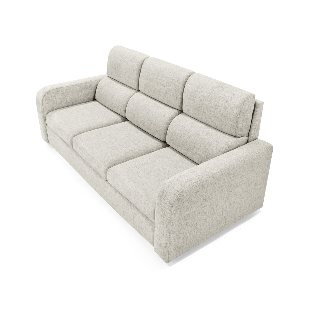 Sofá Bethel Taupe Dicosta y Madera Cromo 207x95cm de Tres Puestos con Apoya Brazos