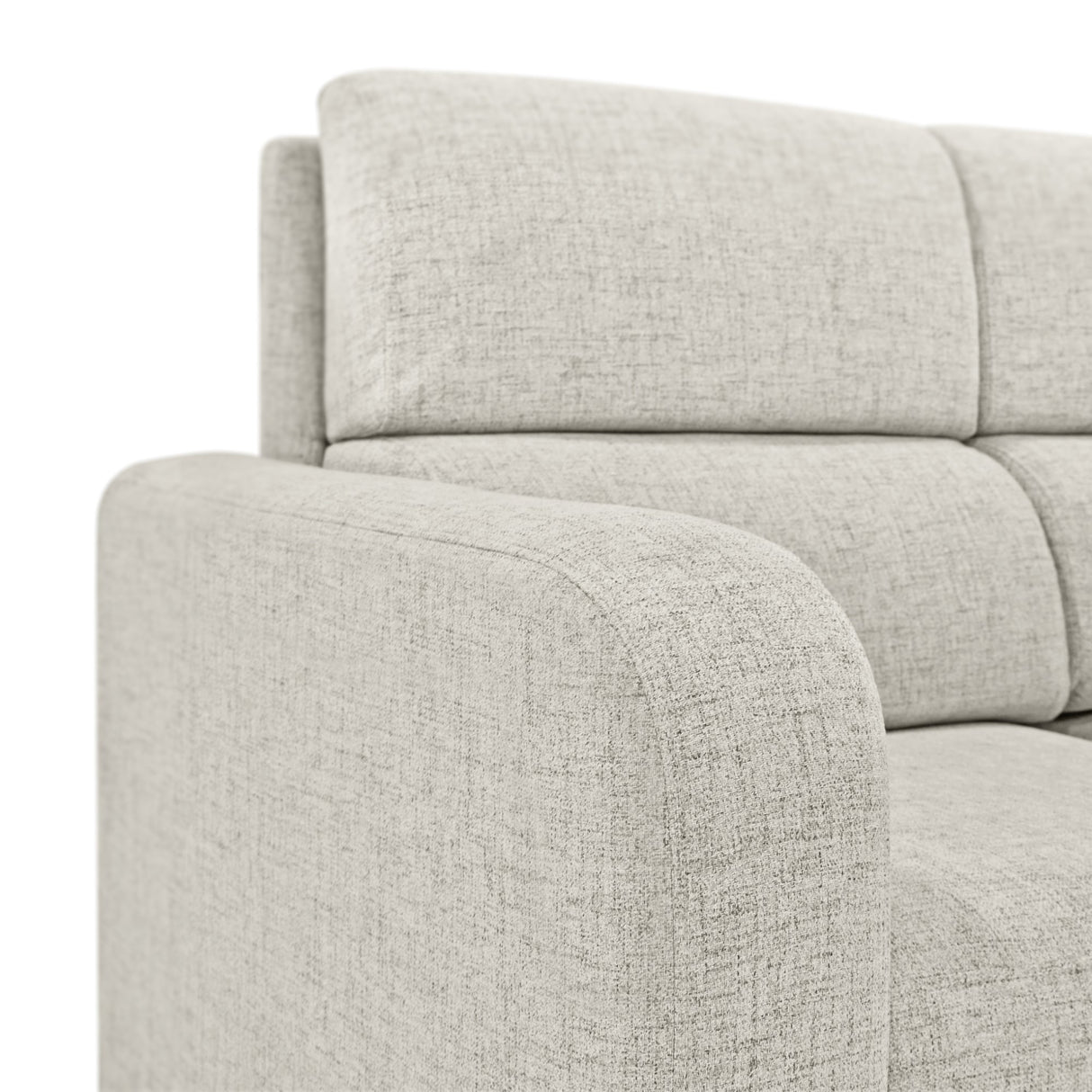 Sofá Bethel Taupe Dicosta y Madera Cromo 207x95cm de Tres Puestos con Apoya Brazos