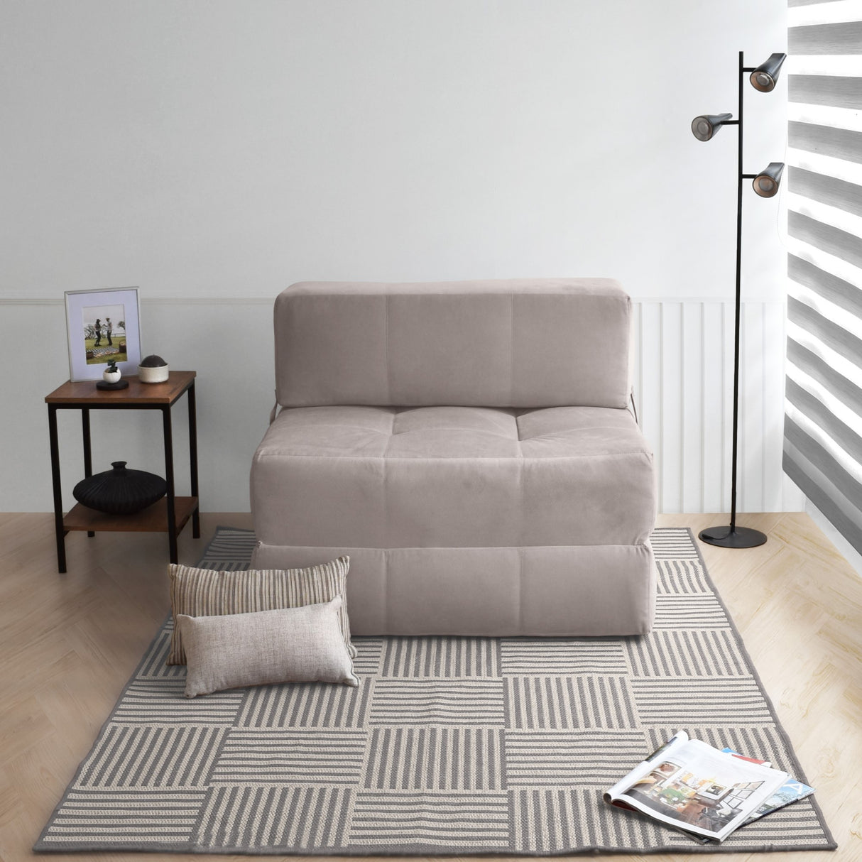 Sofá Cama Bosnia Taupe Denver 102x78cm de Un Puesto sin Apoya Brazos