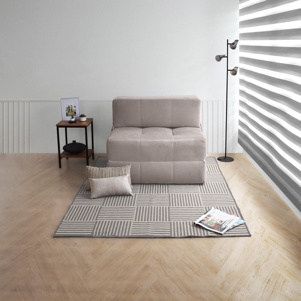 Sofá Cama Bosnia Taupe Denver 102x78cm de Un Puesto sin Apoya Brazos
