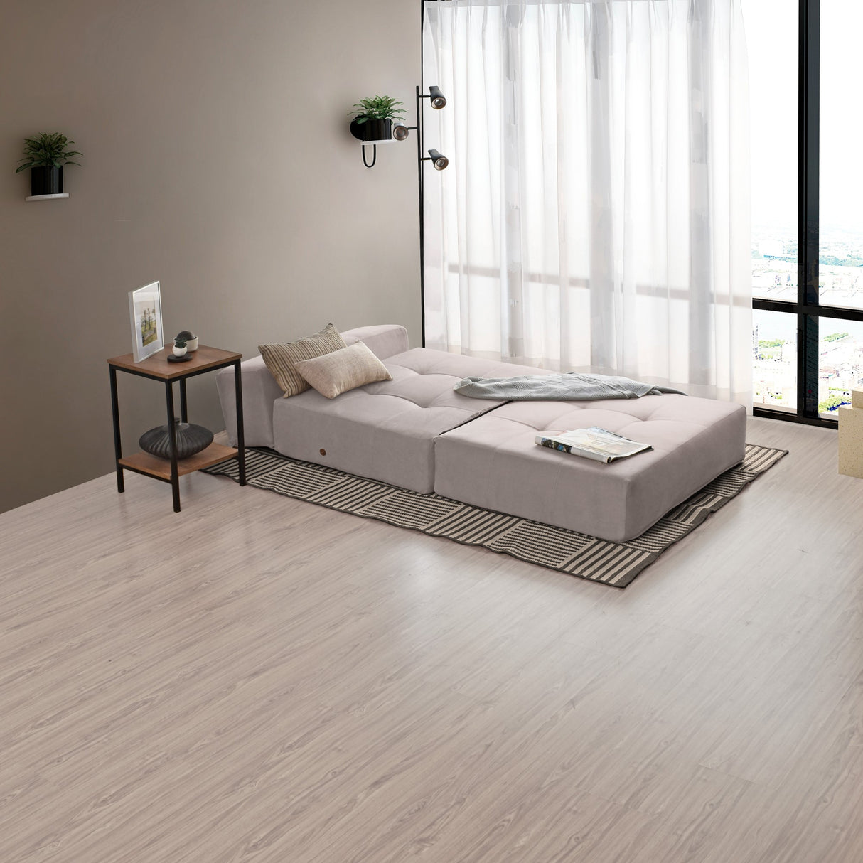 Sofá Cama Bosnia Taupe Denver 102x78cm de Un Puesto sin Apoya Brazos