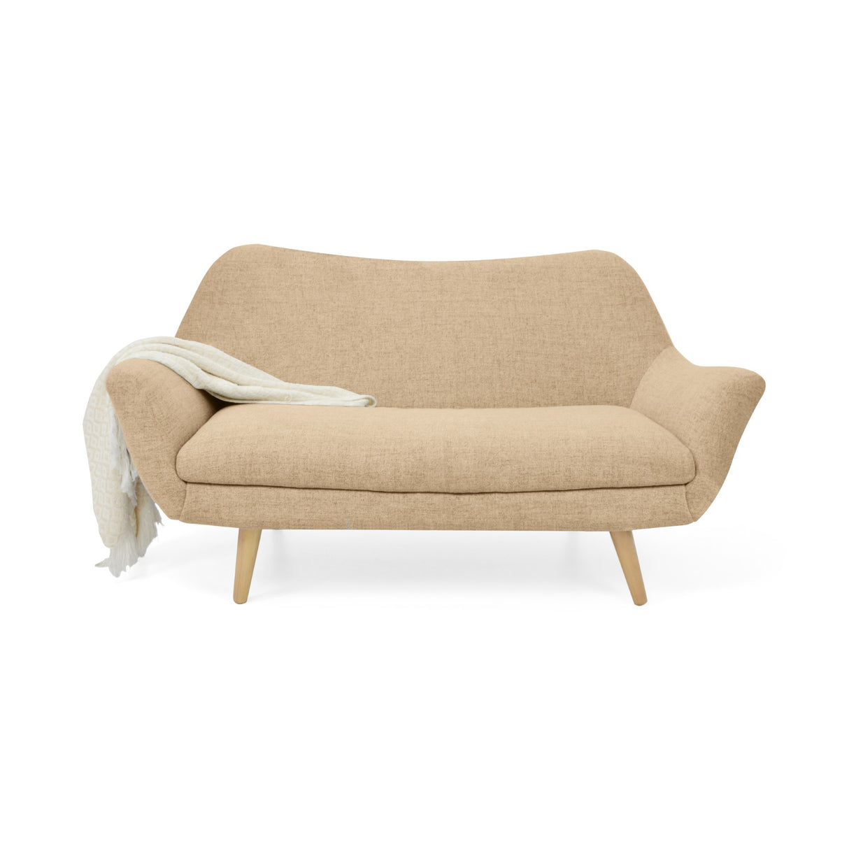 Sofá Cannes Beige Dicosta y Matiz Natural 136x85cm de Dos Puestos sin Apoya Brazos