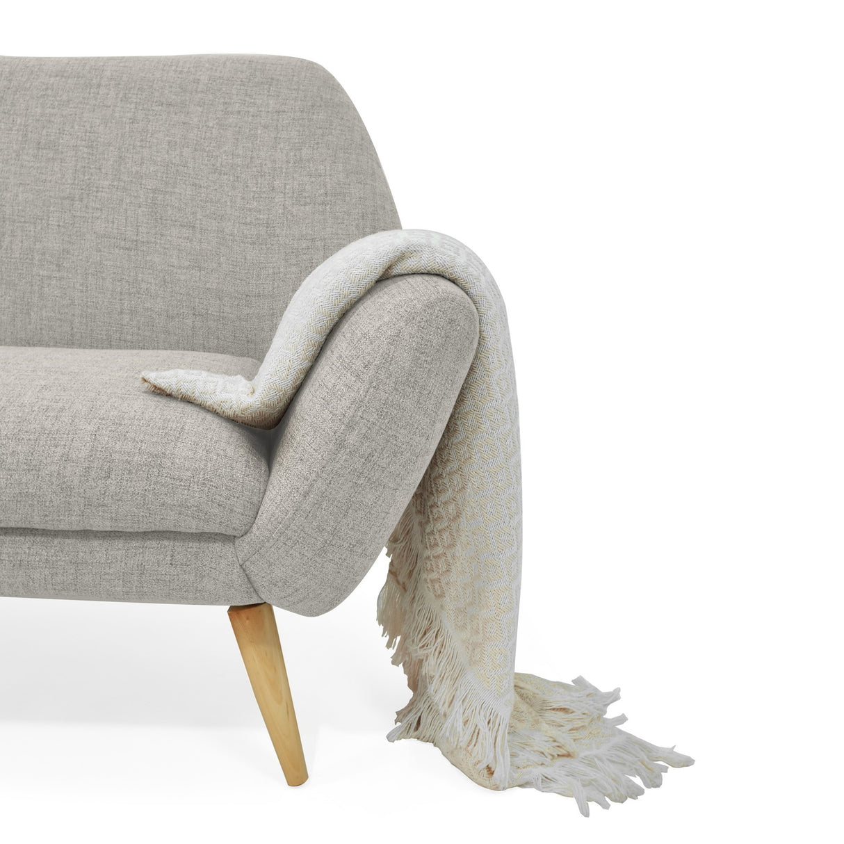 Sofá Cannes Taupe Dicosta y Matiz Natural 136x85cm de Dos Puestos sin Apoya Brazos