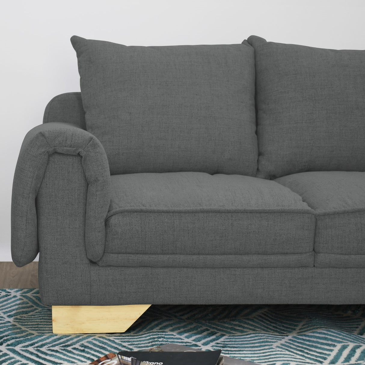 Sofá Daytona Gris Dicosta y Matiz Natural 150x80cm de Dos Puestos sin Apoya Brazos