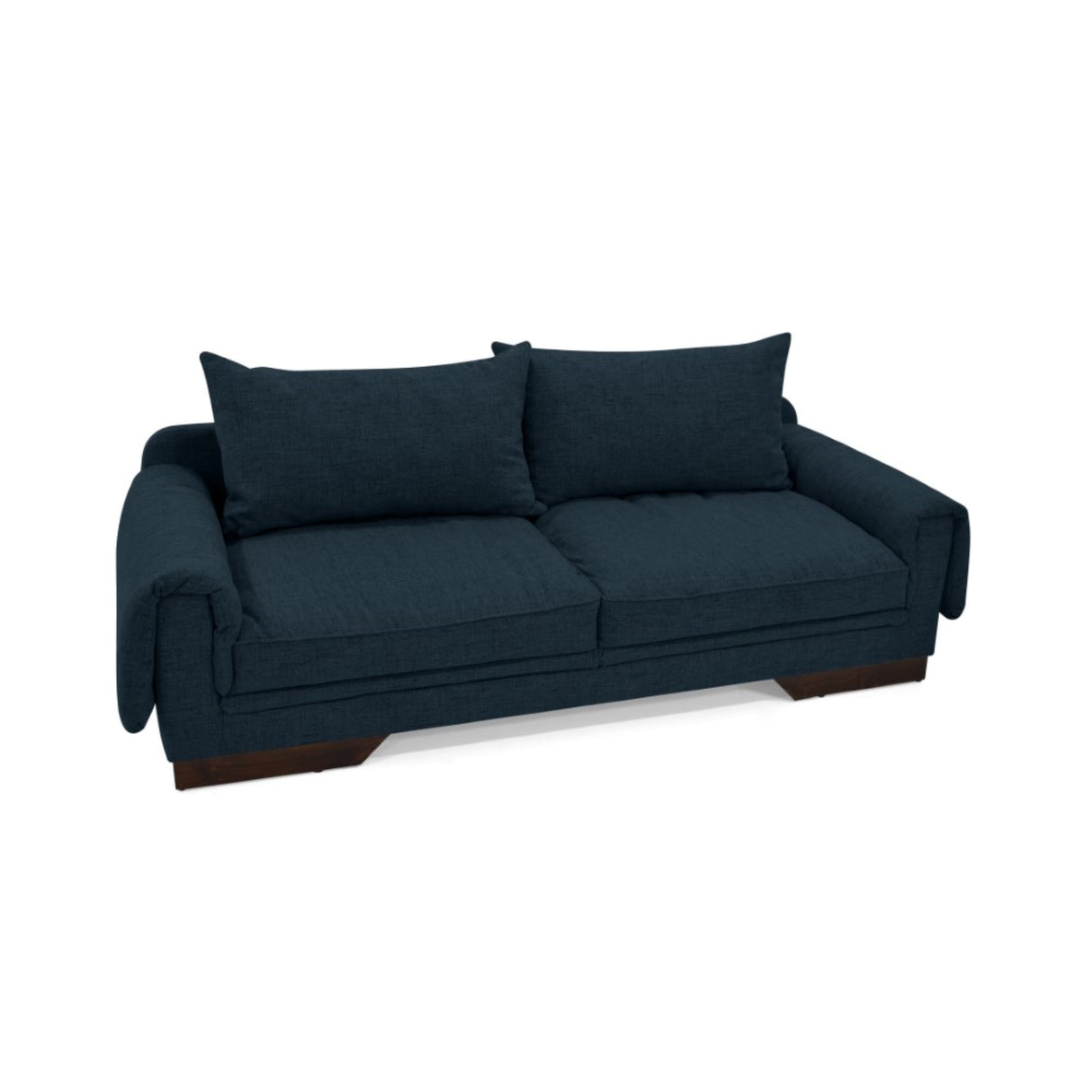 Sofá Daytona Plomo Eureka y Matiz Wengue 218x80cm de Tres Puestos sin Apoya Brazos
