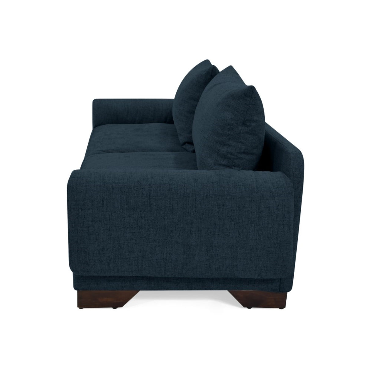Sofá Daytona Plomo Eureka y Matiz Wengue 218x80cm de Tres Puestos sin Apoya Brazos