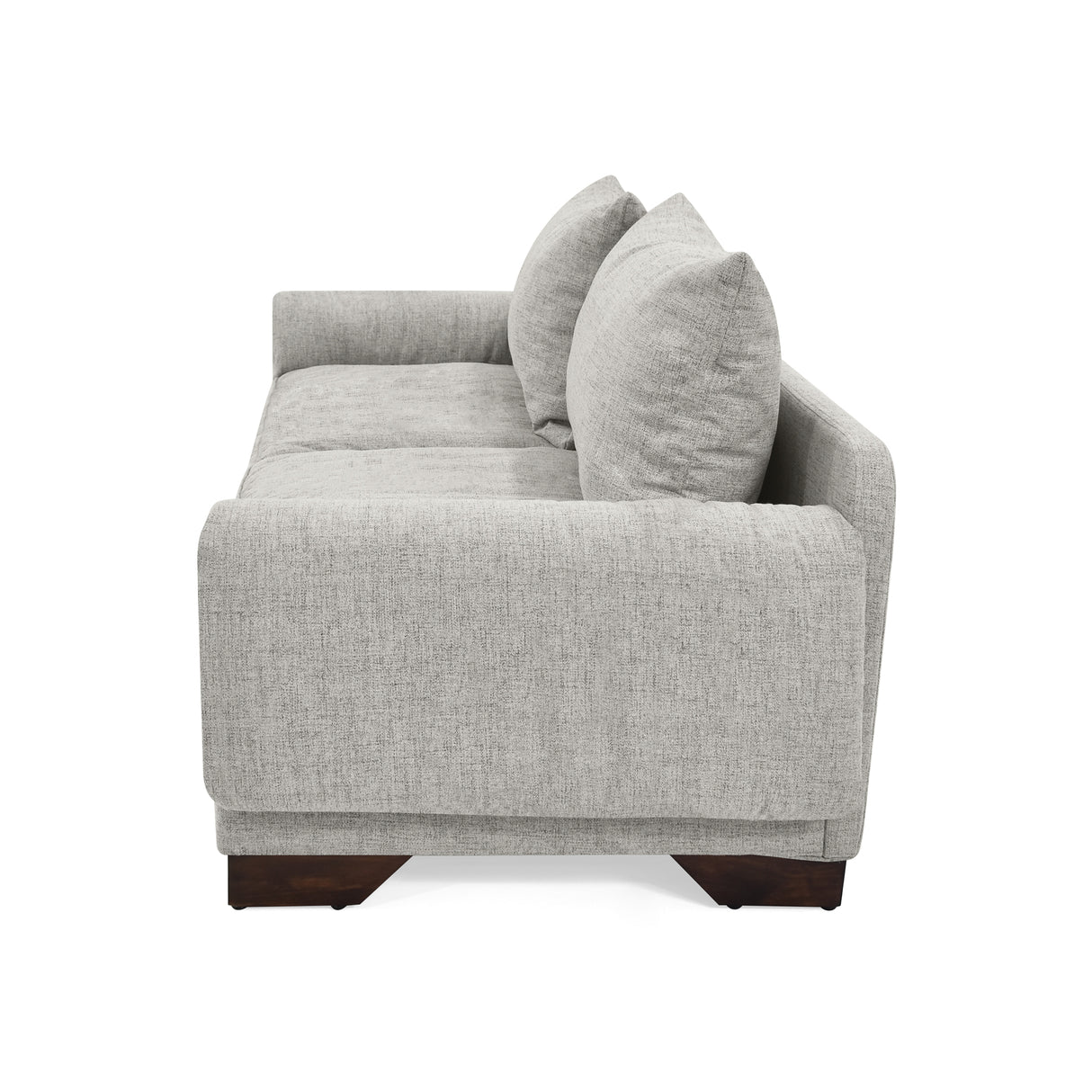 Sofá Daytona Taupe Dicosta y Matiz Wengue 218x80cm de Tres Puestos sin Apoya Brazos