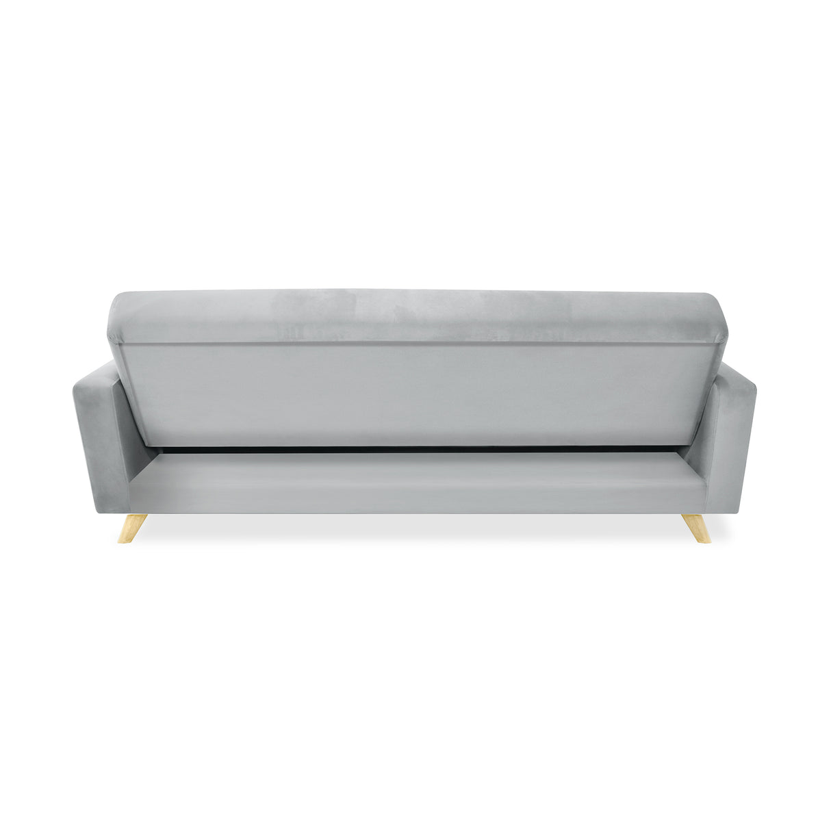 Sofá Cama Dominic Plata Denver y Matiz Natural 206x80cm de Tres Puestos Reclinable con Apoya Brazos