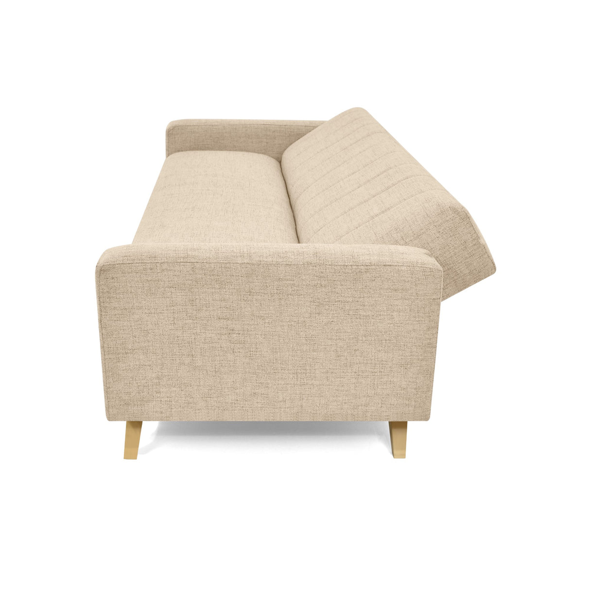 Sofá Cama Dominic Beige Dicosta y Matiz Natural 206x80cm de Tres Puestos Reclinable con Apoya Brazos