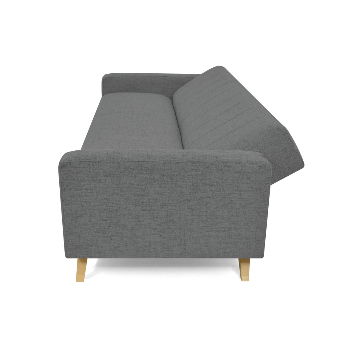 Sofá Cama Dominic Gris Dicosta y Matiz Natural 206x80cm de Tres Puestos Reclinable con Apoya Brazos
