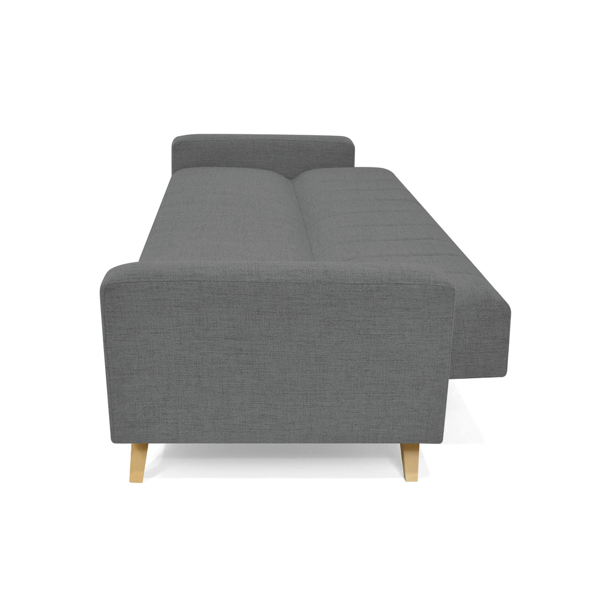 Sofá Cama Dominic Gris Dicosta y Matiz Natural 206x80cm de Tres Puestos Reclinable con Apoya Brazos