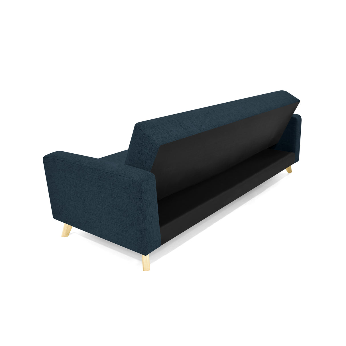 Sofá Cama Dominic Plomo Eureka y Matiz Natural 206x80cm de Tres Puestos Reclinable con Apoya Brazos