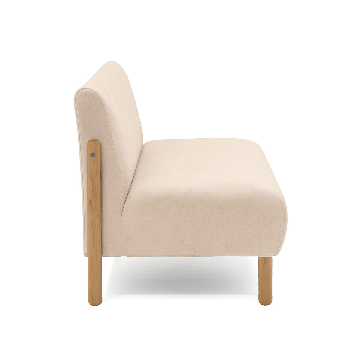 Sofá Dubi Beige Sky y Matiz Natural 123x73cm de Dos Puestos sin Apoya Brazos