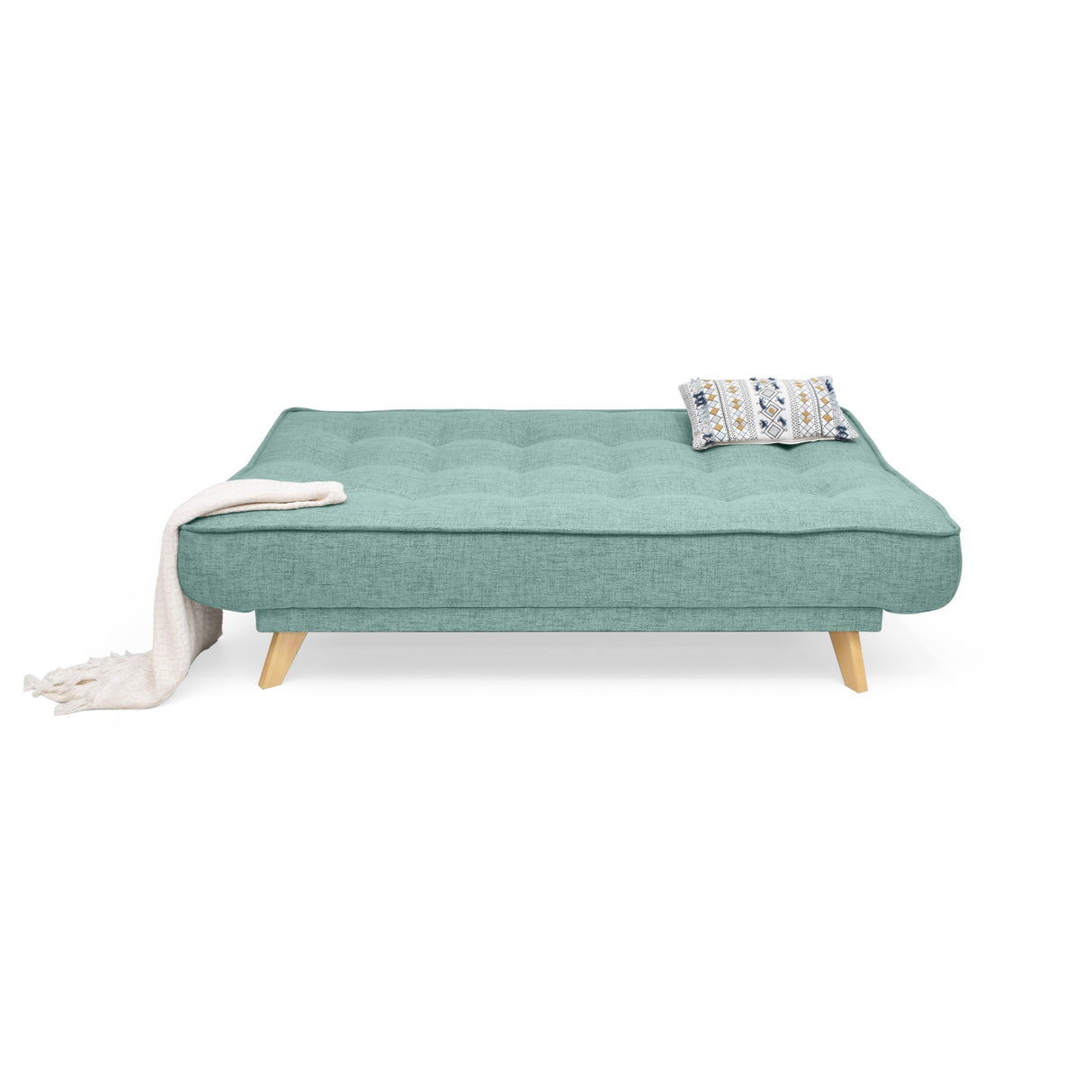 Sofá Cama Gales Aqua Dicosta y Matiz Natural 180x84cm de Tres Puestos Reclinable sin Apoya Brazos
