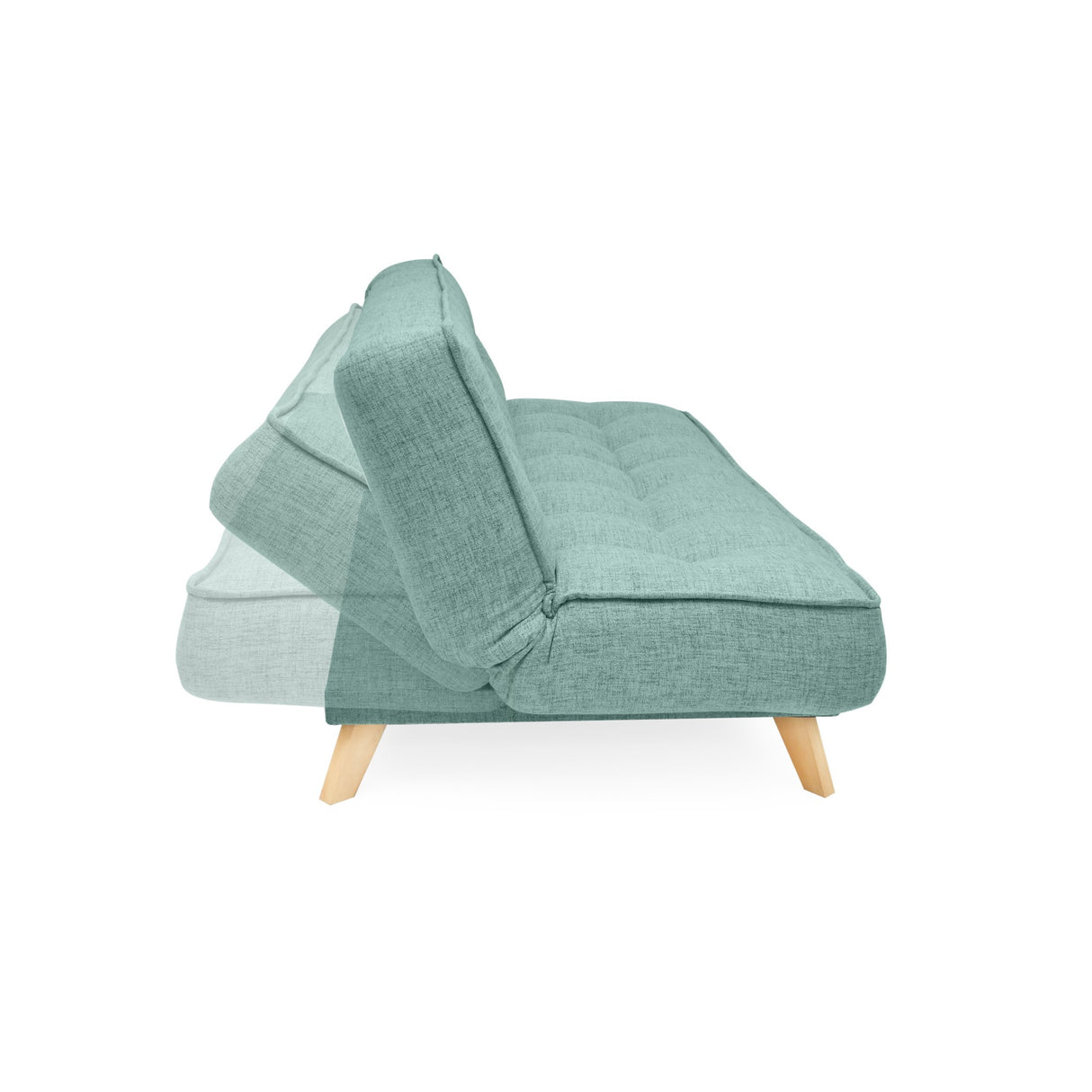 Sofá Cama Gales Aqua Dicosta y Matiz Natural 180x84cm de Tres Puestos Reclinable sin Apoya Brazos