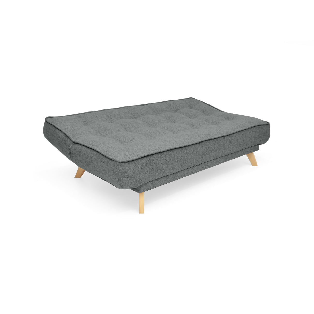 Sofá Cama Gales Gris Dicosta y Matiz Natural 180x84cm de Tres Puestos Reclinable sin Apoya Brazos