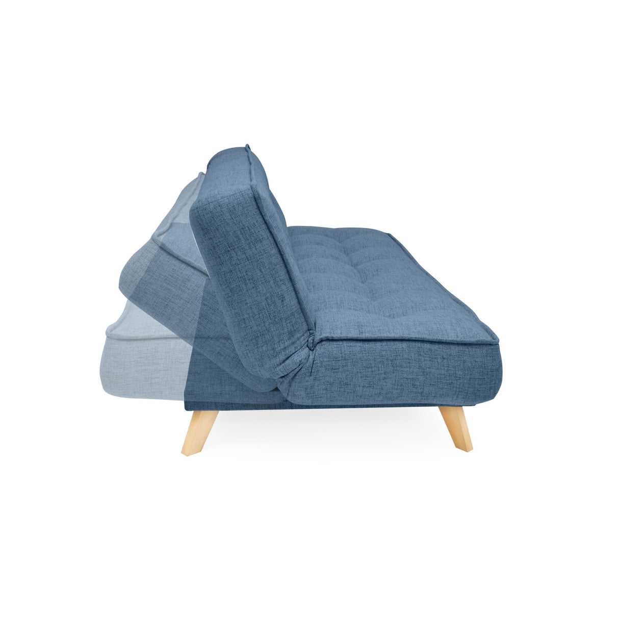 Sofá Cama Gales Índigo Dicosta y Matiz Natural 180x84cm de Tres Puestos Reclinable sin Apoya Brazos