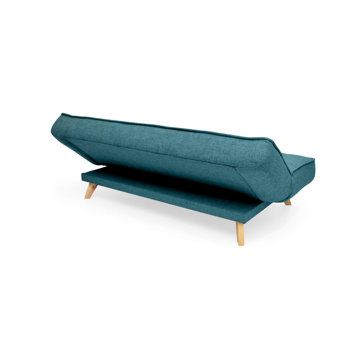 Sofá Cama Gales Petróleo Eureka y Matiz Natural 180x84cm de Tres Puestos Reclinable sin Apoya Brazos