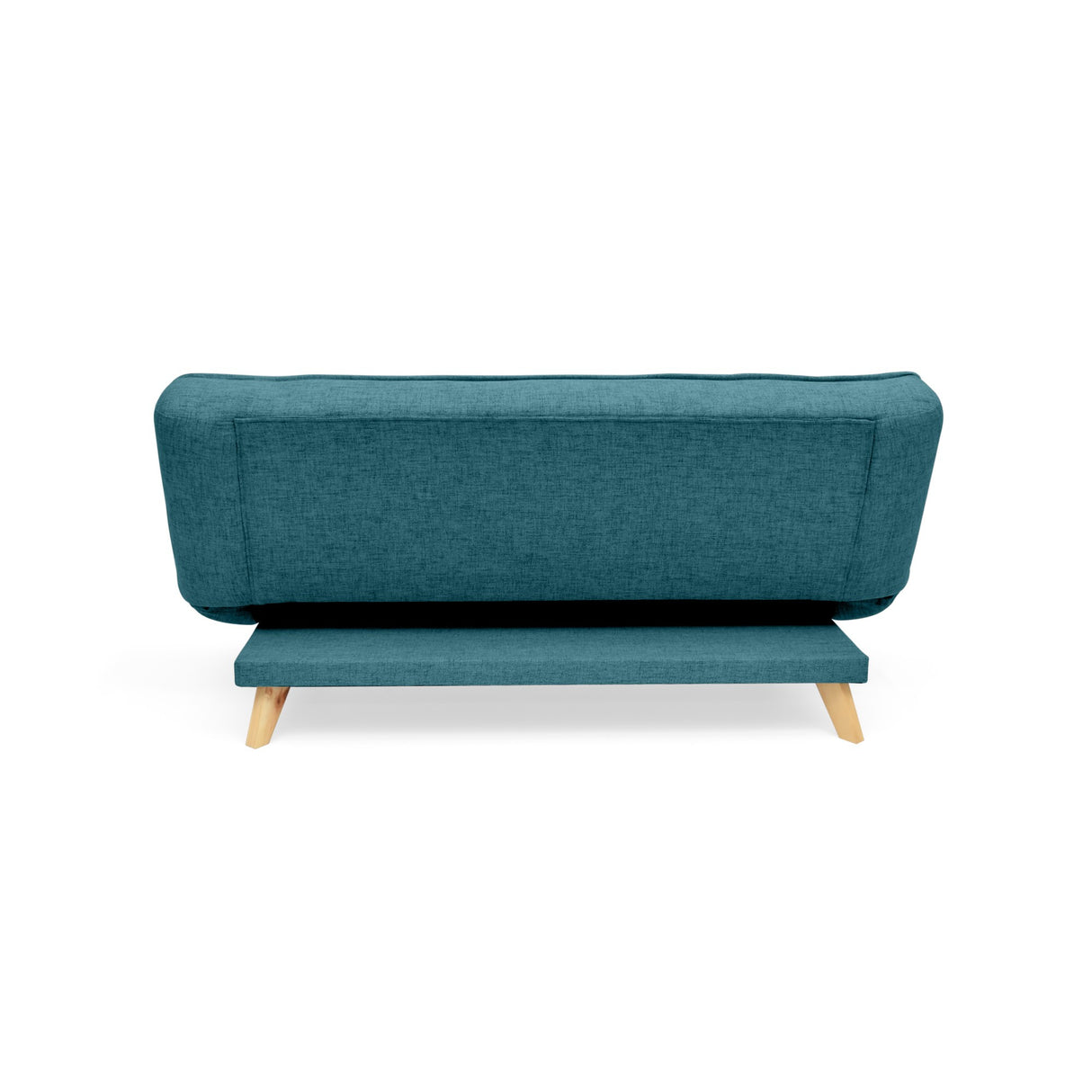 Sofá Cama Gales Petróleo Eureka y Matiz Natural 180x84cm de Tres Puestos Reclinable sin Apoya Brazos