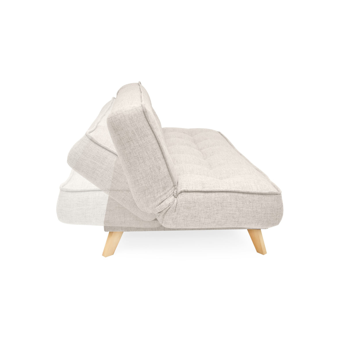 Sofá Cama Gales Trigo Dicosta y Matiz Natural 180x84cm de Tres Puestos Reclinable sin Apoya Brazos