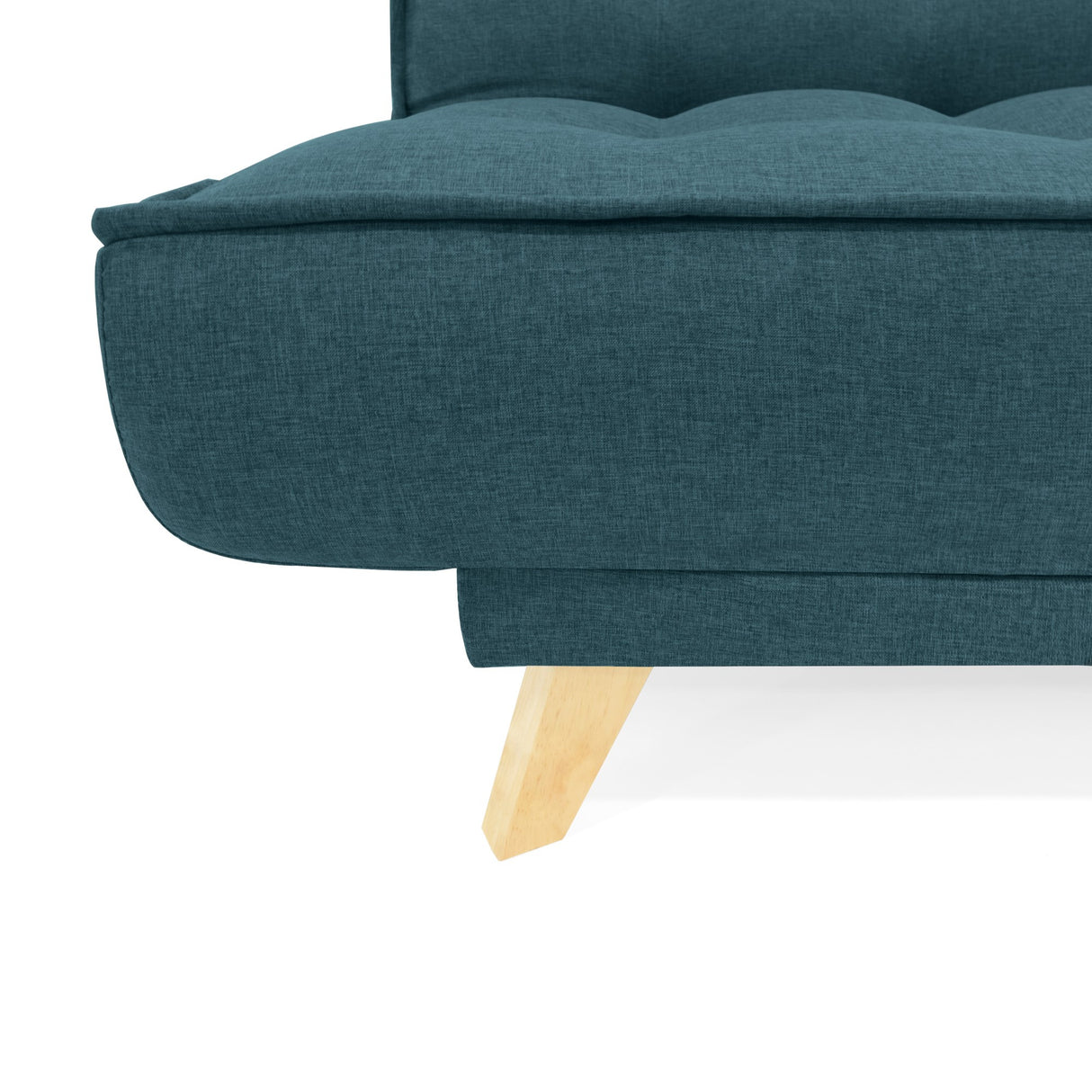 Sofá Cama Gales Azul Duster y Matiz Natural 180x84cm de Tres Puestos Reclinable sin Apoya Brazos