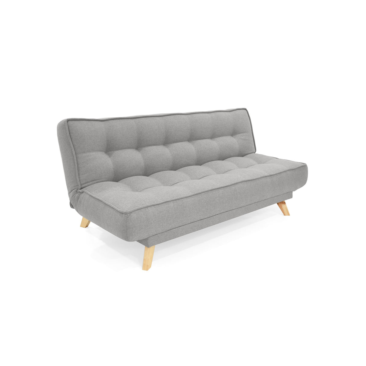 Sofá Cama Gales Plata Duster y Matiz Natural 180x84cm de Tres Puestos Reclinable sin Apoya Brazos