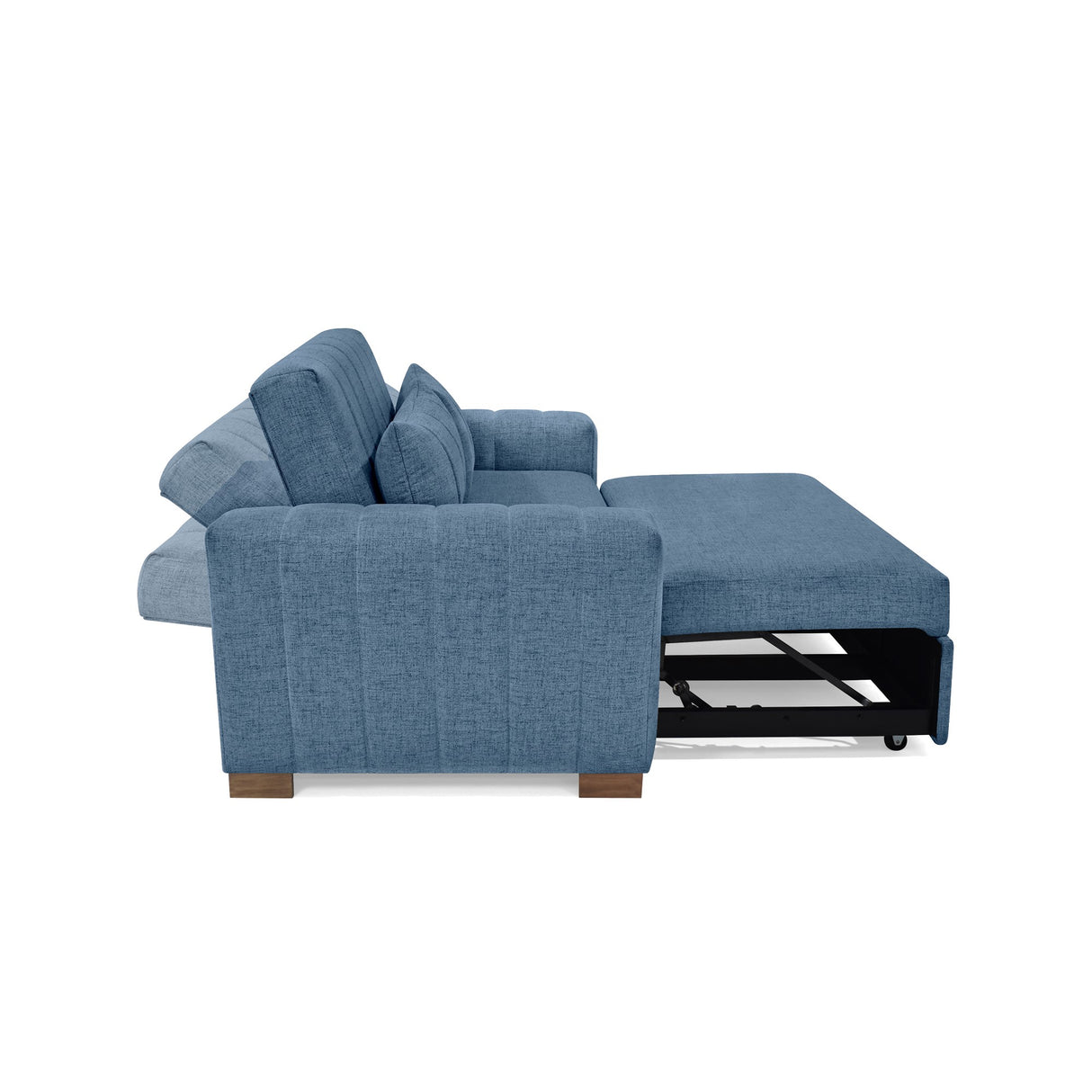 Sofá Cama Hannover Índigo Dicosta y Matiz Caramelo 160x85cm de Dos Puestos Reclinable sin Apoya Brazos