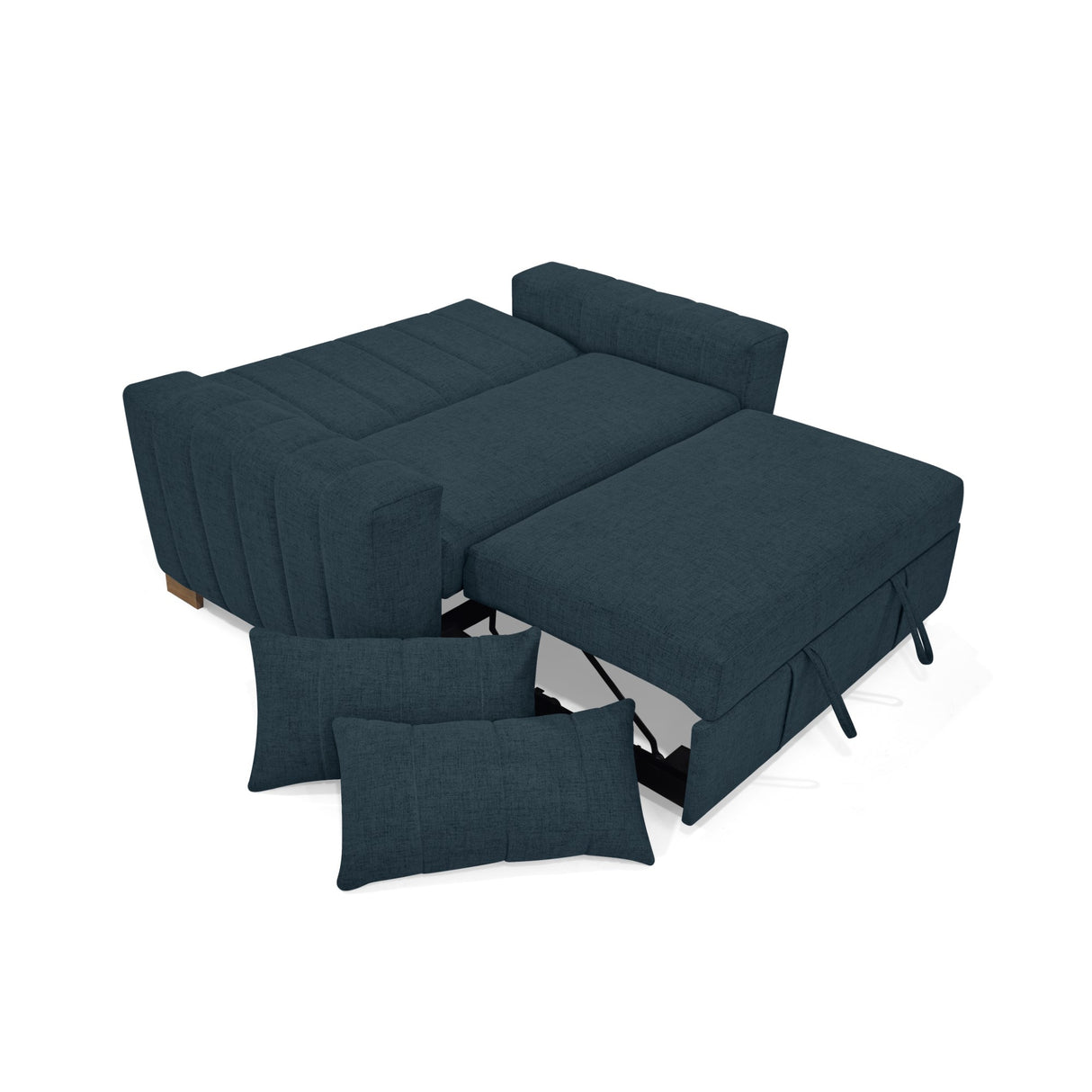 Sofá Cama Hannover Plomo Eureka y Matiz Caramelo 160x85cm de Dos Puestos Reclinable sin Apoya Brazos