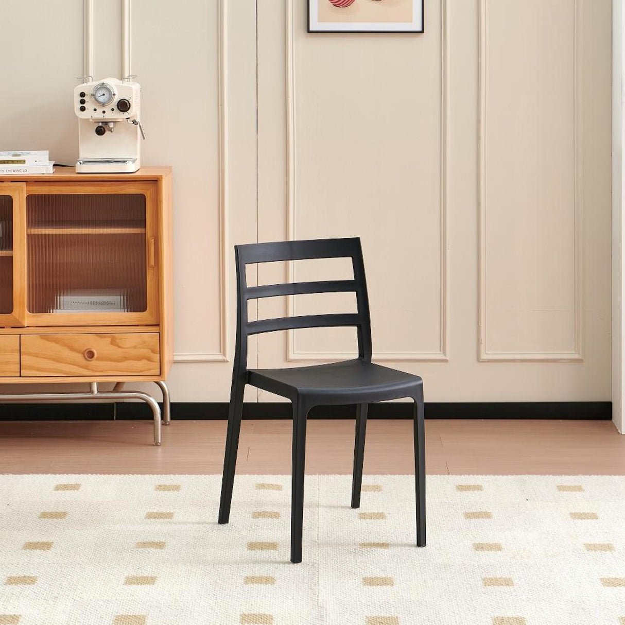 Silla para Exteriores New York Negro 39x79cm con Espaldar y sin Apoya Brazos