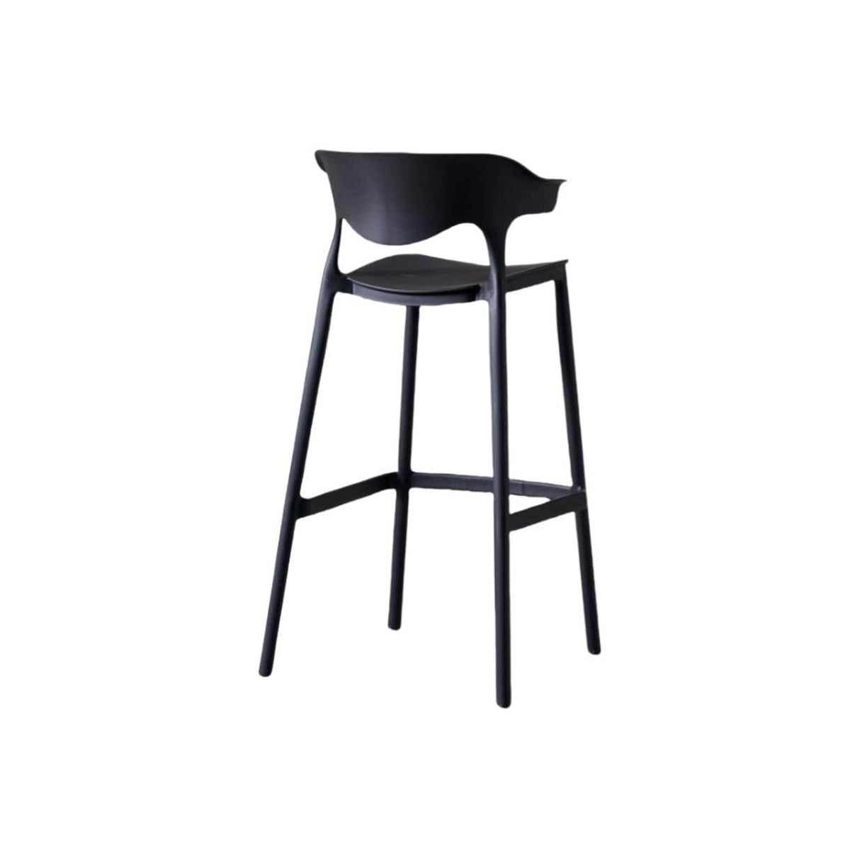 Silla Bar para Exteriores Elena Negro 49x99cm con Espaldar y sin Apoya Brazos