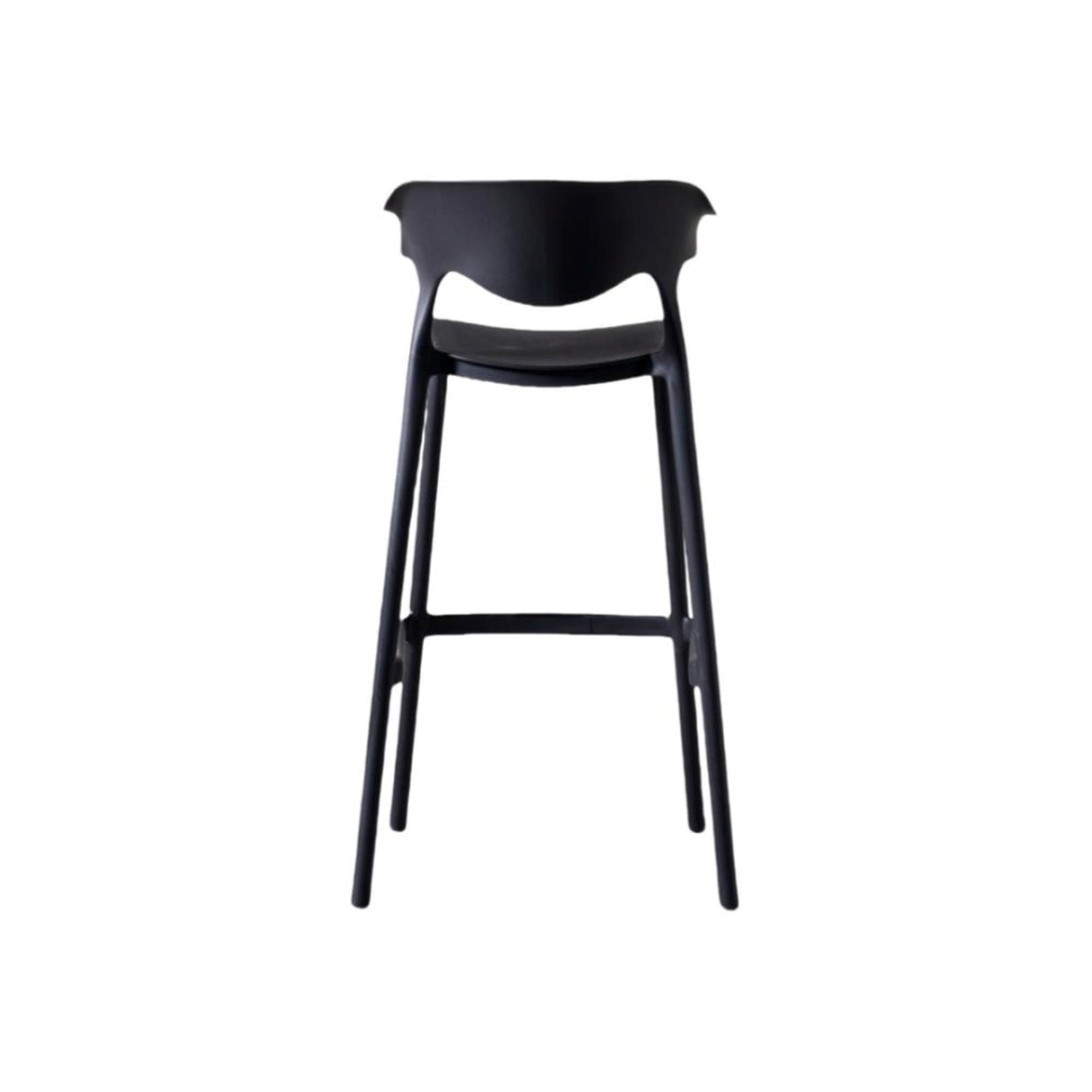 Silla Bar para Exteriores Elena Negro 49x99cm con Espaldar y sin Apoya Brazos