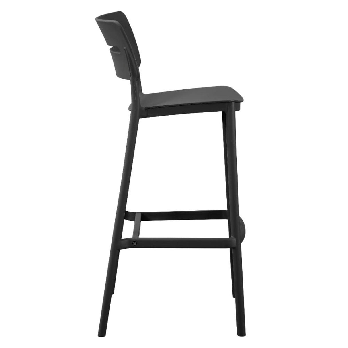 Silla Bar para Exteriores Manila Negro 37x101.5cm con Espaldar y sin Apoya Brazos