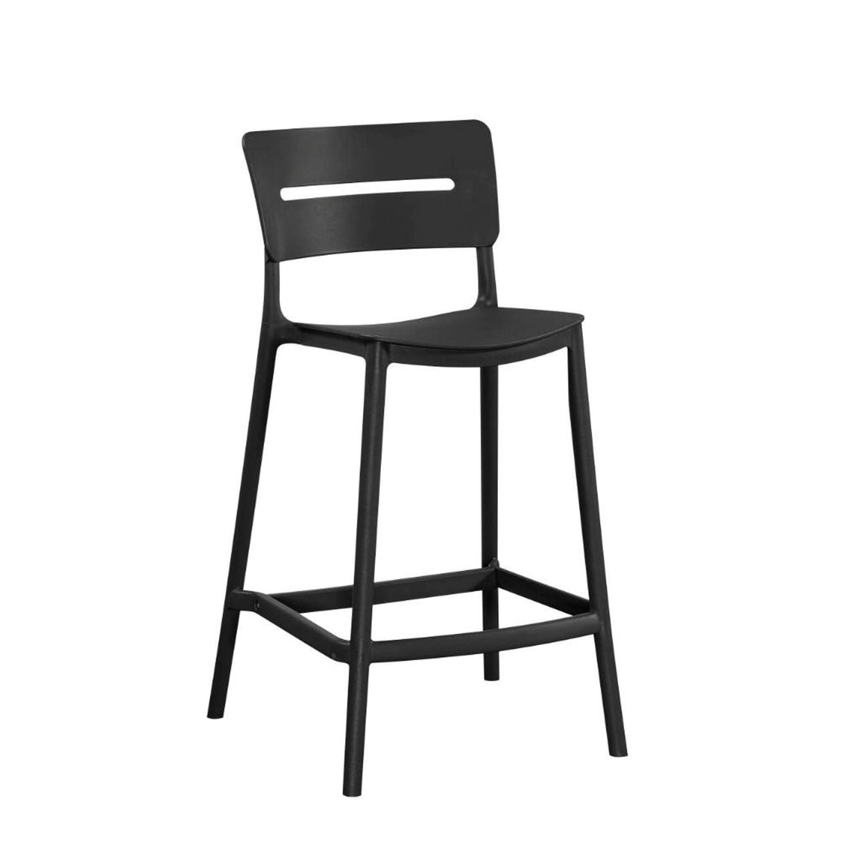 Silla Bar para Exteriores Manila Negro 37x101.5cm con Espaldar y sin Apoya Brazos
