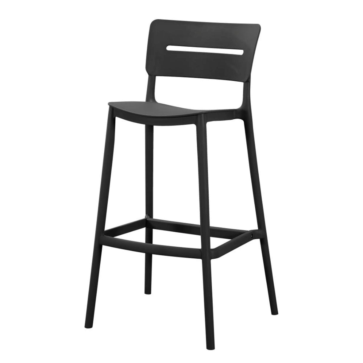 Silla Bar para Exteriores Manila Negro 37x101.5cm con Espaldar y sin Apoya Brazos