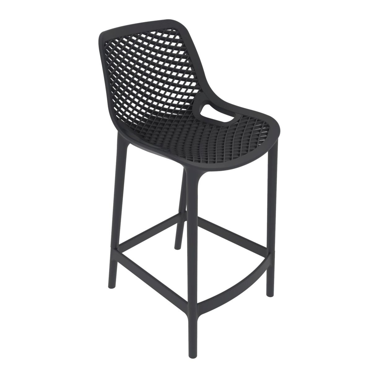 Silla Bar para Exteriores Miame Negro 44x95.5cm con Espaldar y sin Apoya Brazos