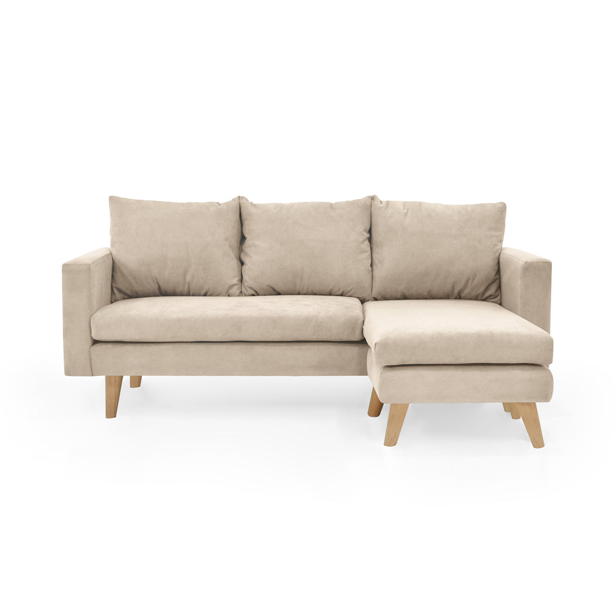 Sofá Barbados Beige Dorsey y Matiz Natural 190x85cm de Tres Puestos sin Apoya Brazos