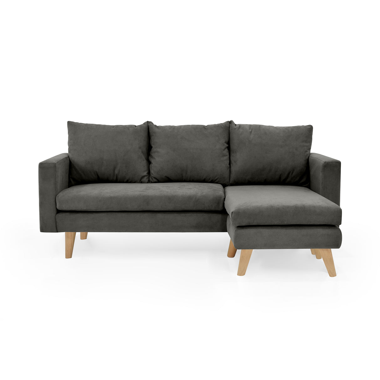 Sofá Barbados Gris Dorsey y Matiz Natural 190x85cm de Tres Puestos sin Apoya Brazos