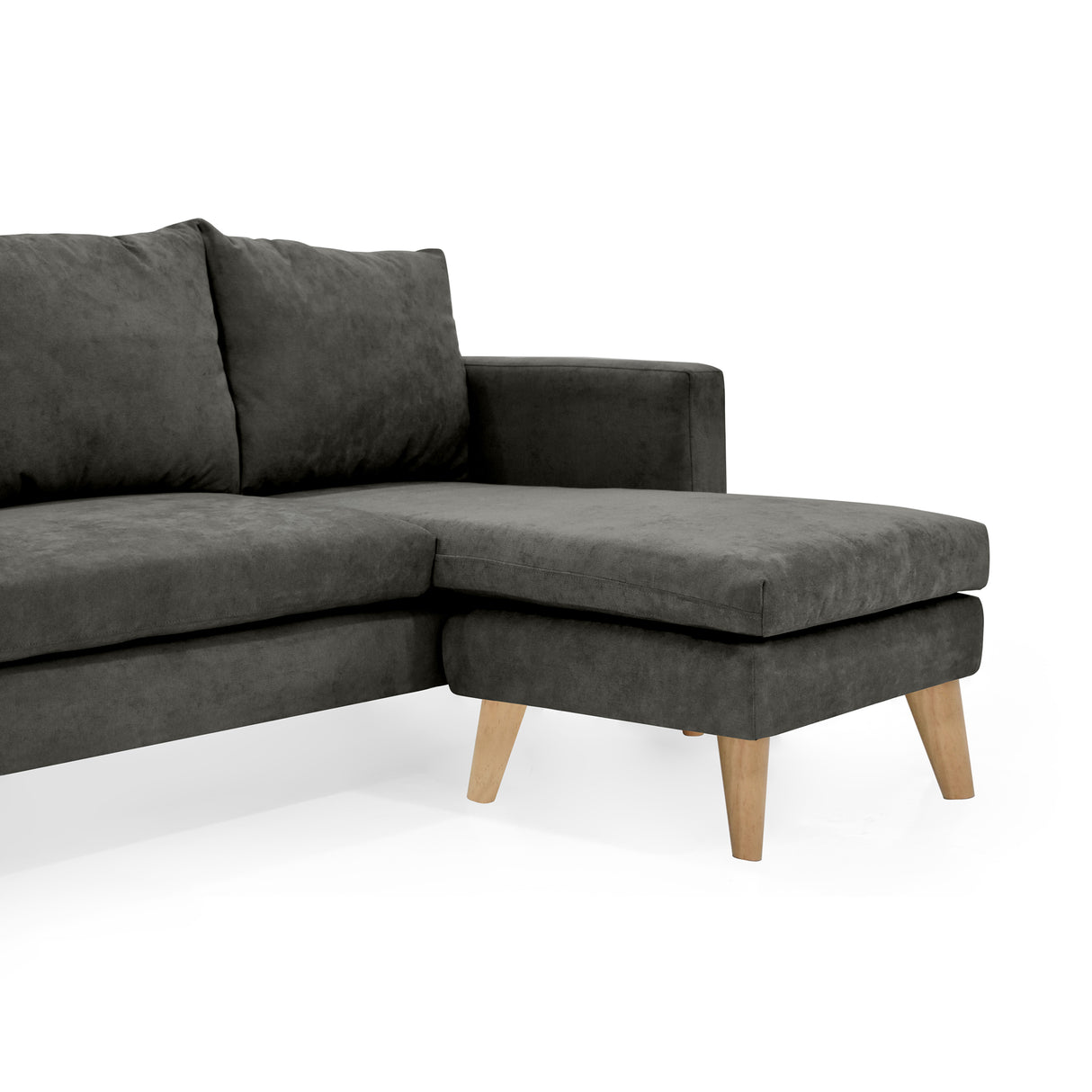 Sofá Barbados Gris Dorsey y Matiz Natural 190x85cm de Tres Puestos sin Apoya Brazos