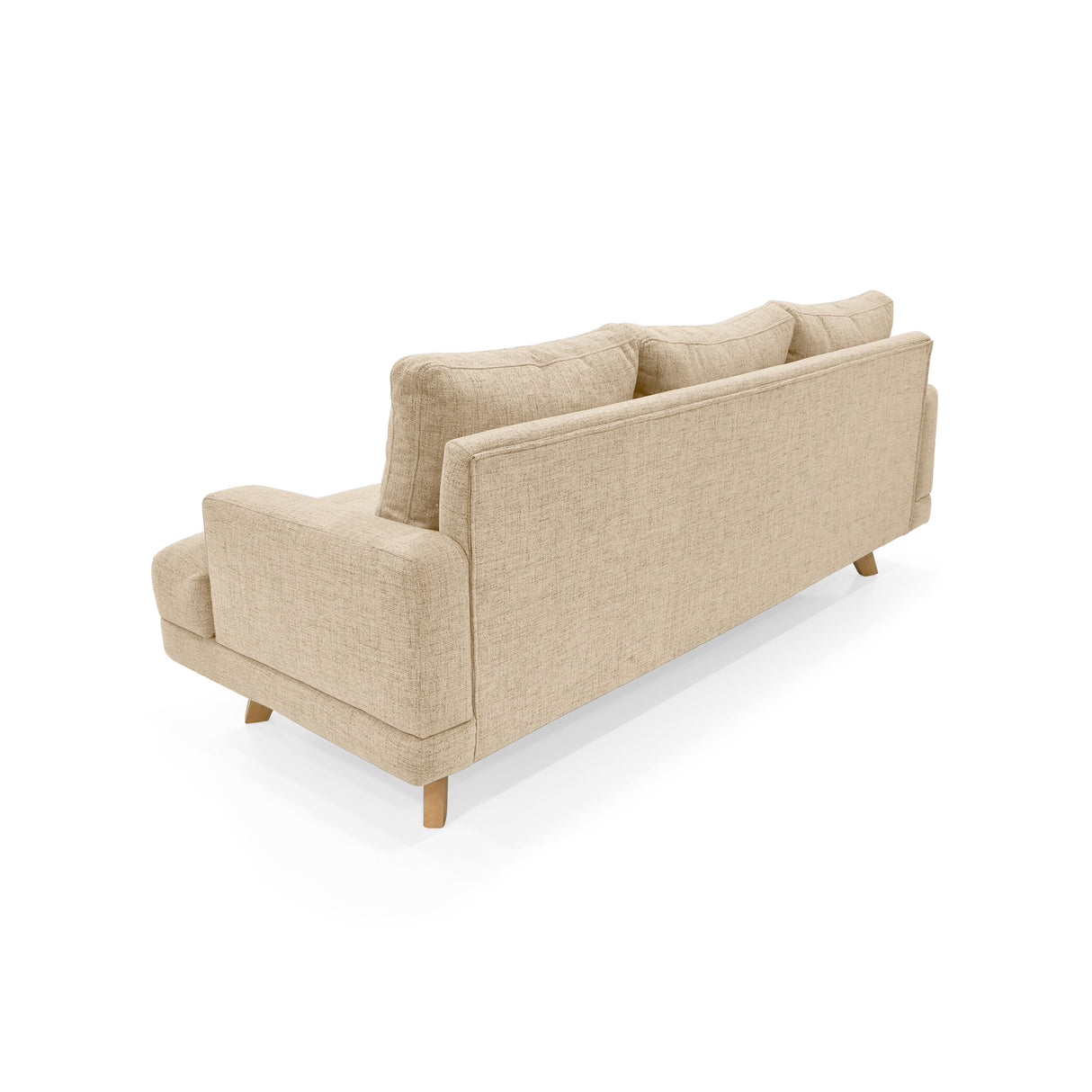 Sofá Lisboa Beige Dicosta y Matiz Natural 192x85cm de Tres Puestos con Apoya Brazos