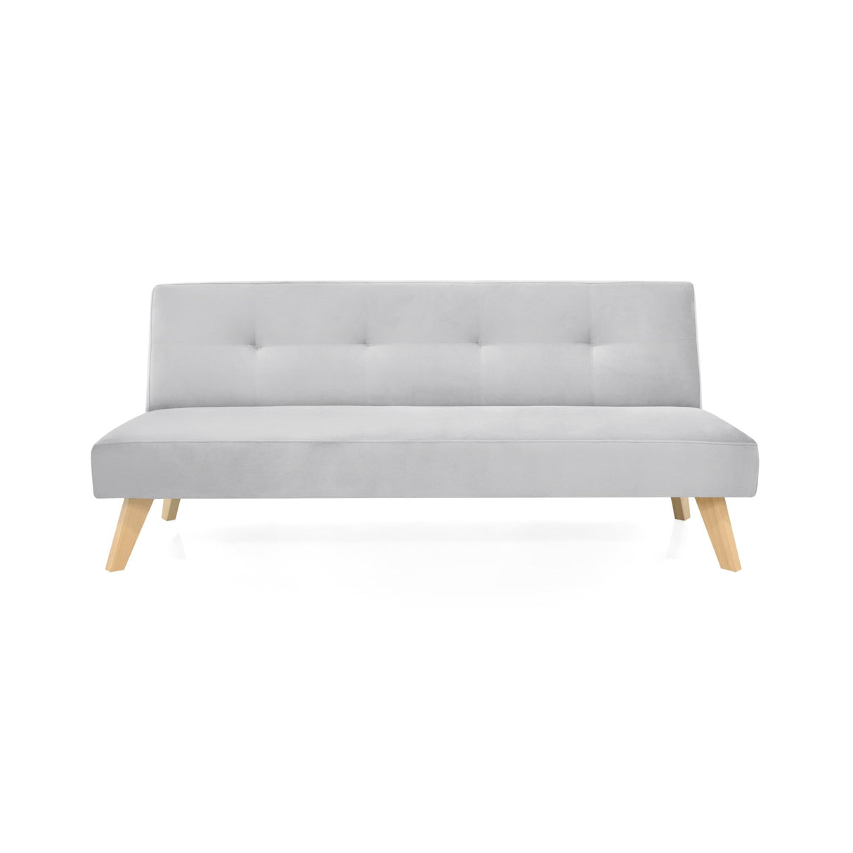 Sofá Cama London Plata Denver y Matiz Natural 180x78cm de Dos Puestos Reclinable sin Apoya Brazos