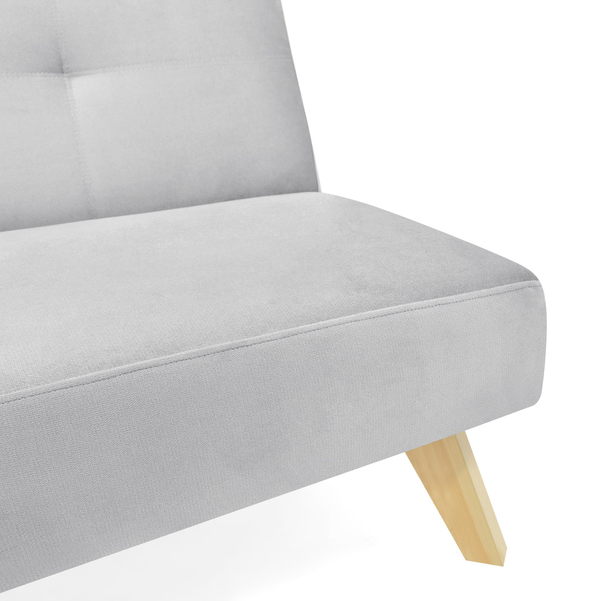 Sofá Cama London Plata Denver y Matiz Natural 180x78cm de Dos Puestos Reclinable sin Apoya Brazos