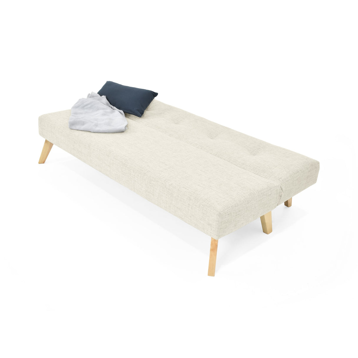 Sofá Cama London Taupe Dicosta y Matiz Natural 180x78cm de Dos Puestos Reclinable sin Apoya Brazos