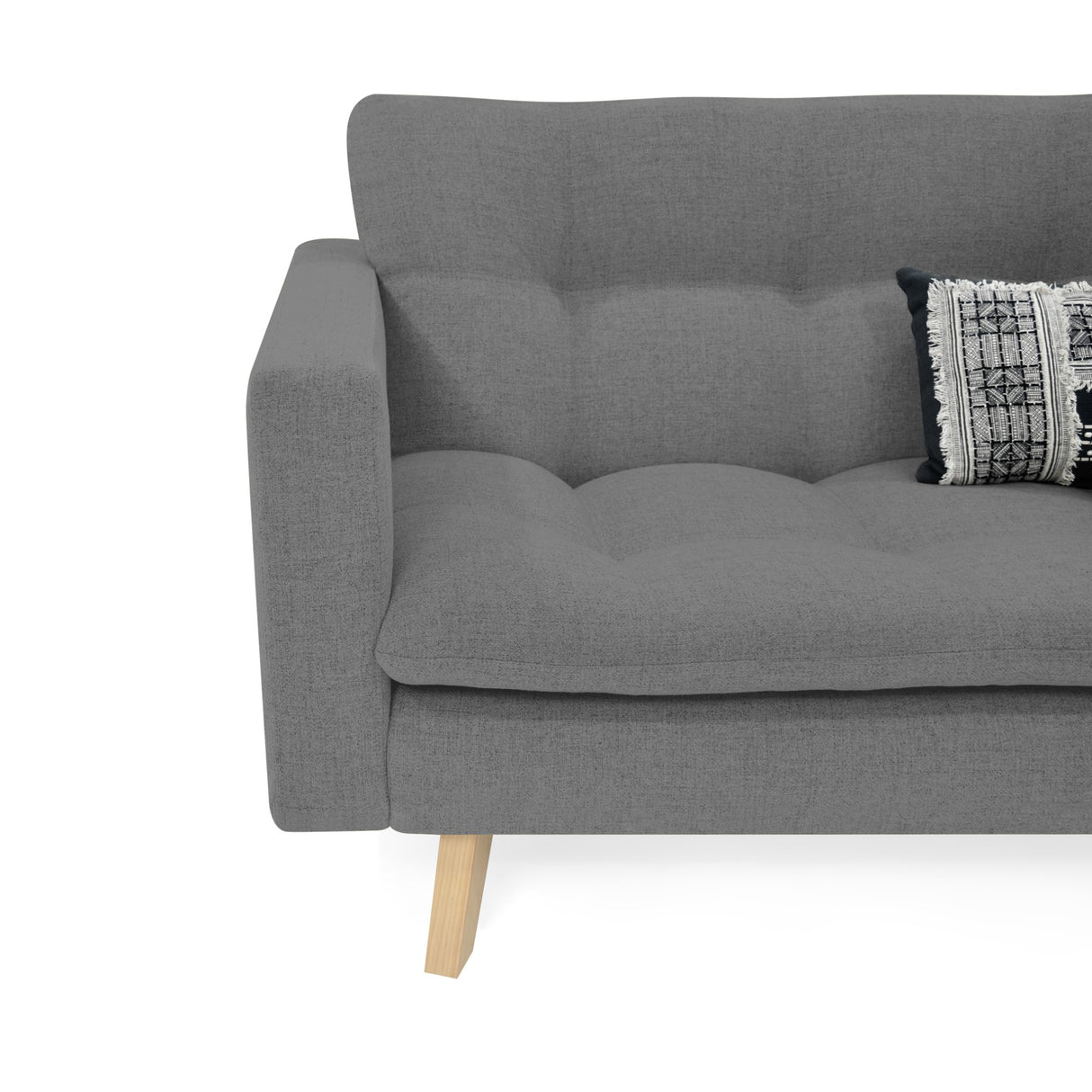 Sofá Manila Gris Dicosta y Matiz Natural 153x80cm de Dos Puestos sin Apoya Brazos