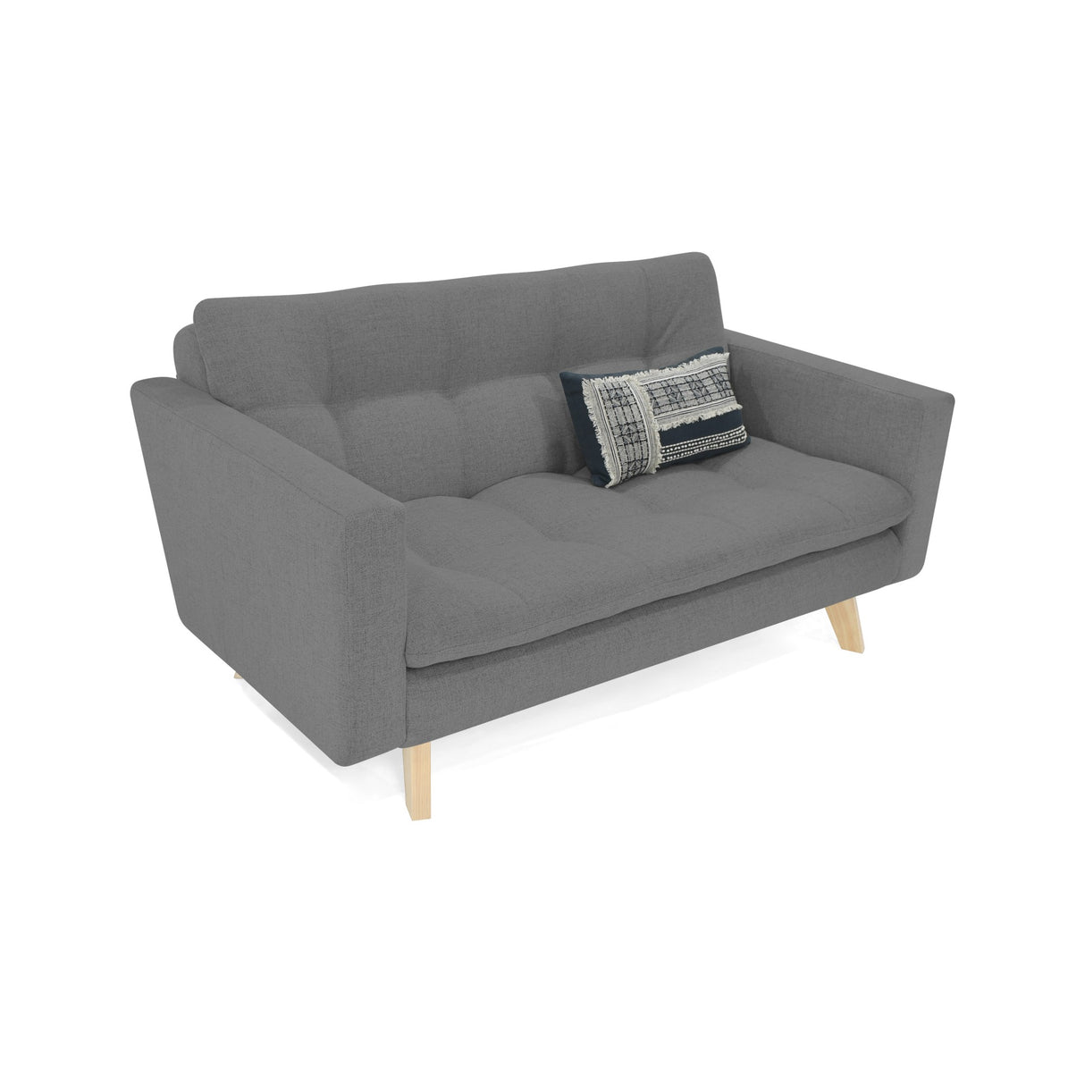 Sofá Manila Gris Dicosta y Matiz Natural 153x80cm de Dos Puestos sin Apoya Brazos