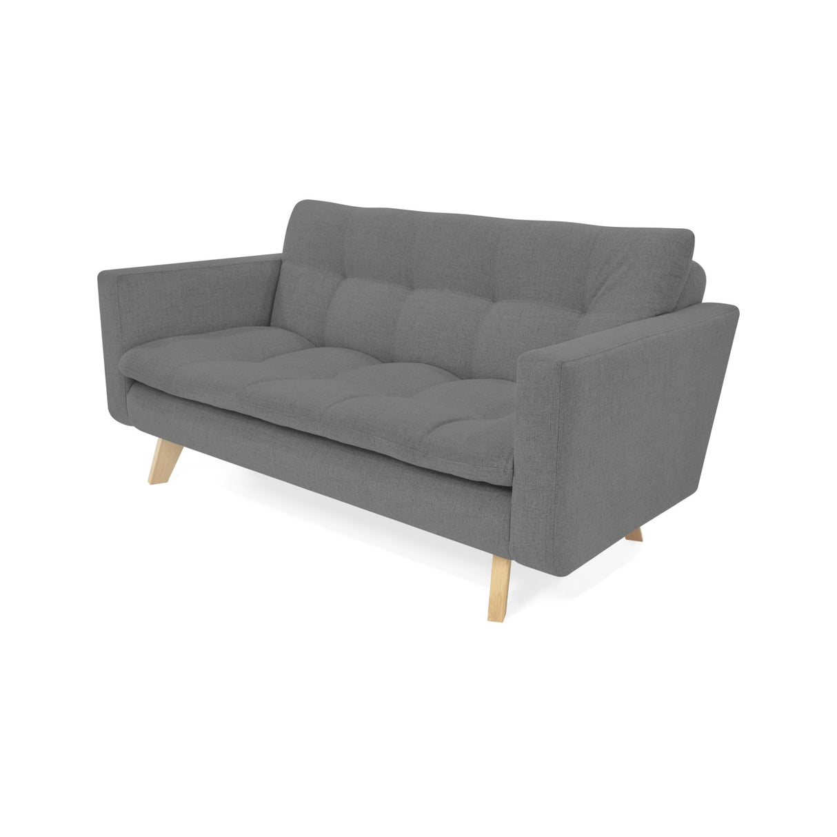 Sofá Manila Gris Dicosta y Matiz Natural 153x80cm de Dos Puestos sin Apoya Brazos